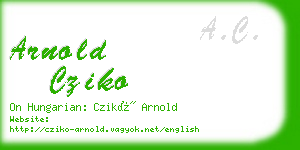 arnold cziko business card